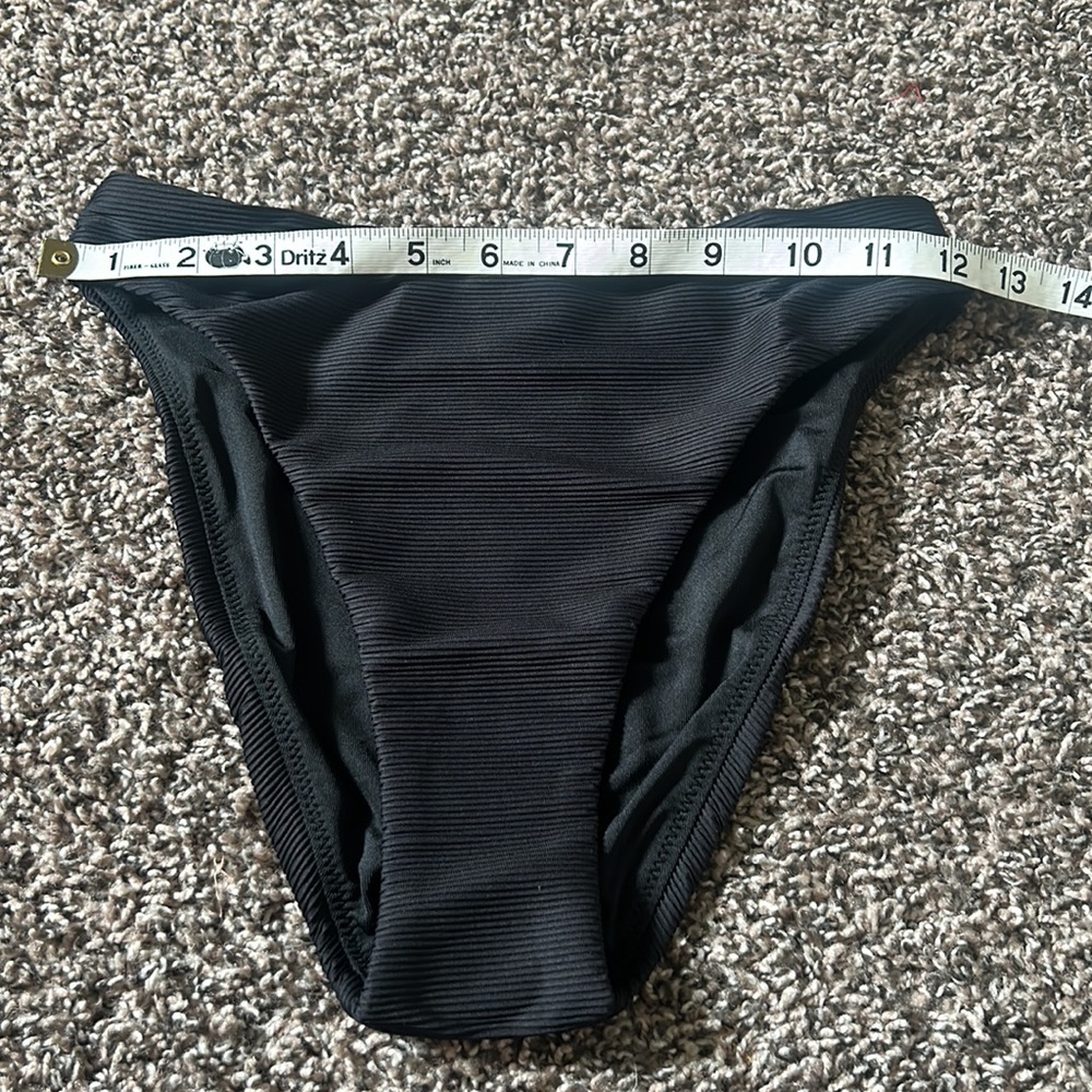 NWT J. Crew Ribbed Black Bikini Swim Bottoms Only XS - Picture 9 of 13